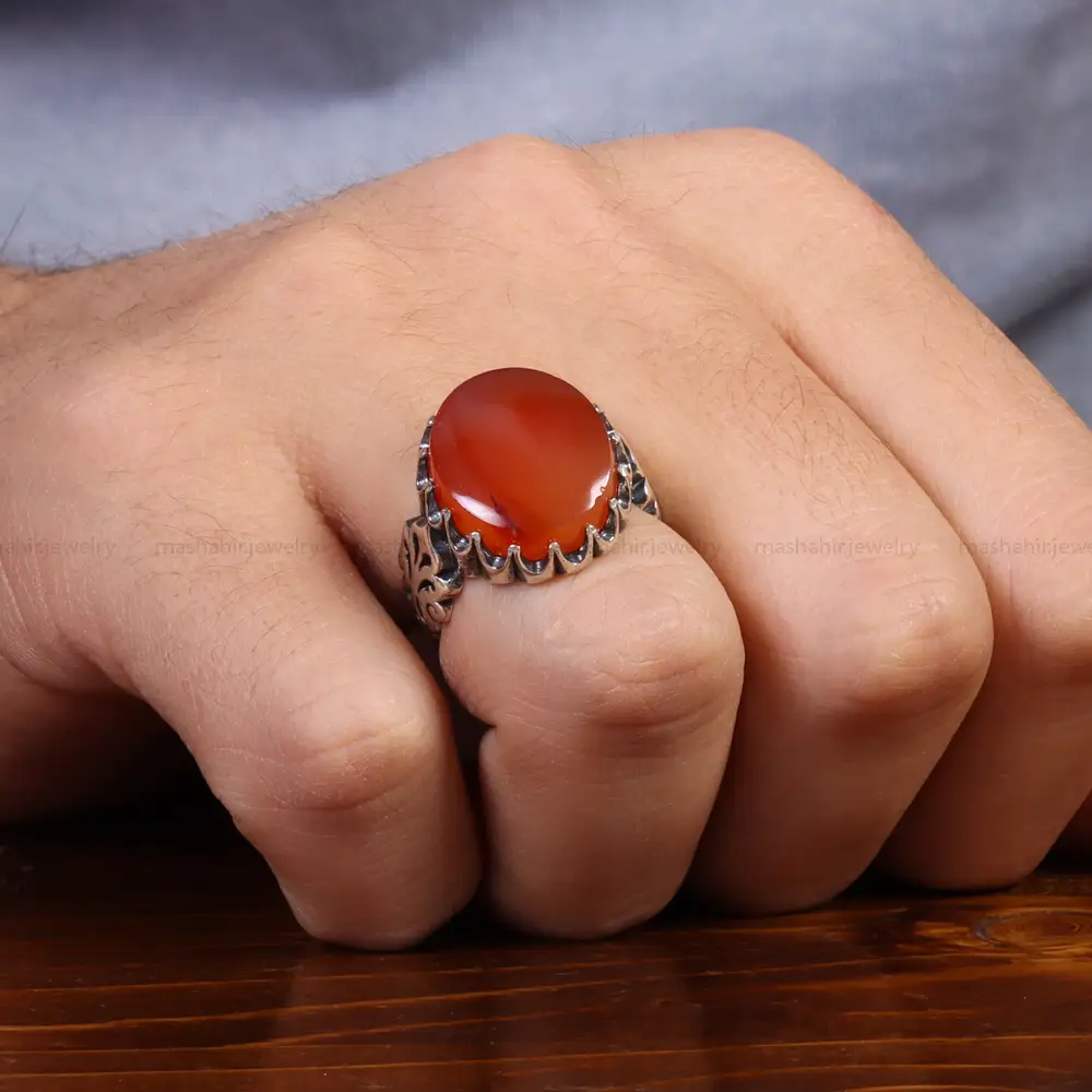 انگشتر عقیق یمن مردانه کد 26173