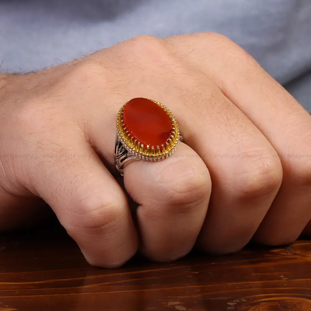 انگشتر عقیق یمن مردانه کد 26174