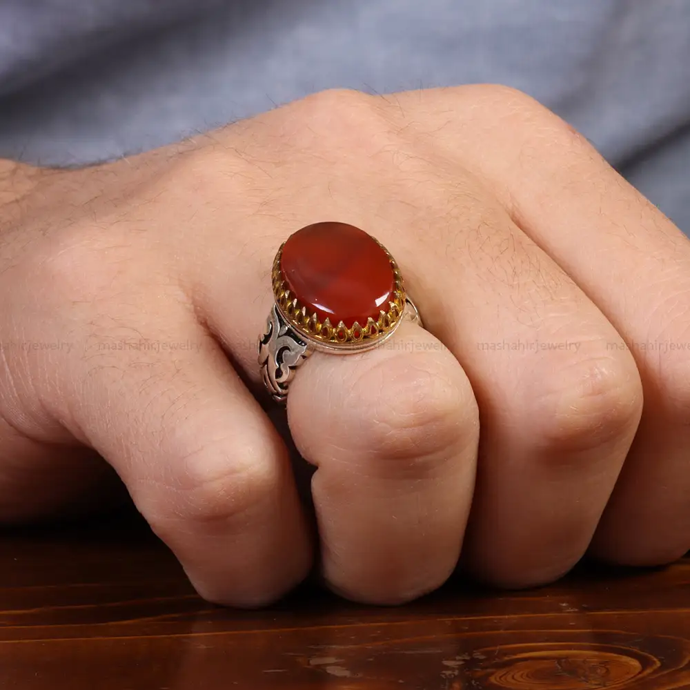 انگشتر عقیق یمن مردانه کد 26176