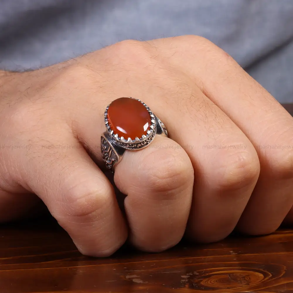 انگشتر عقیق یمن مردانه کد 26177