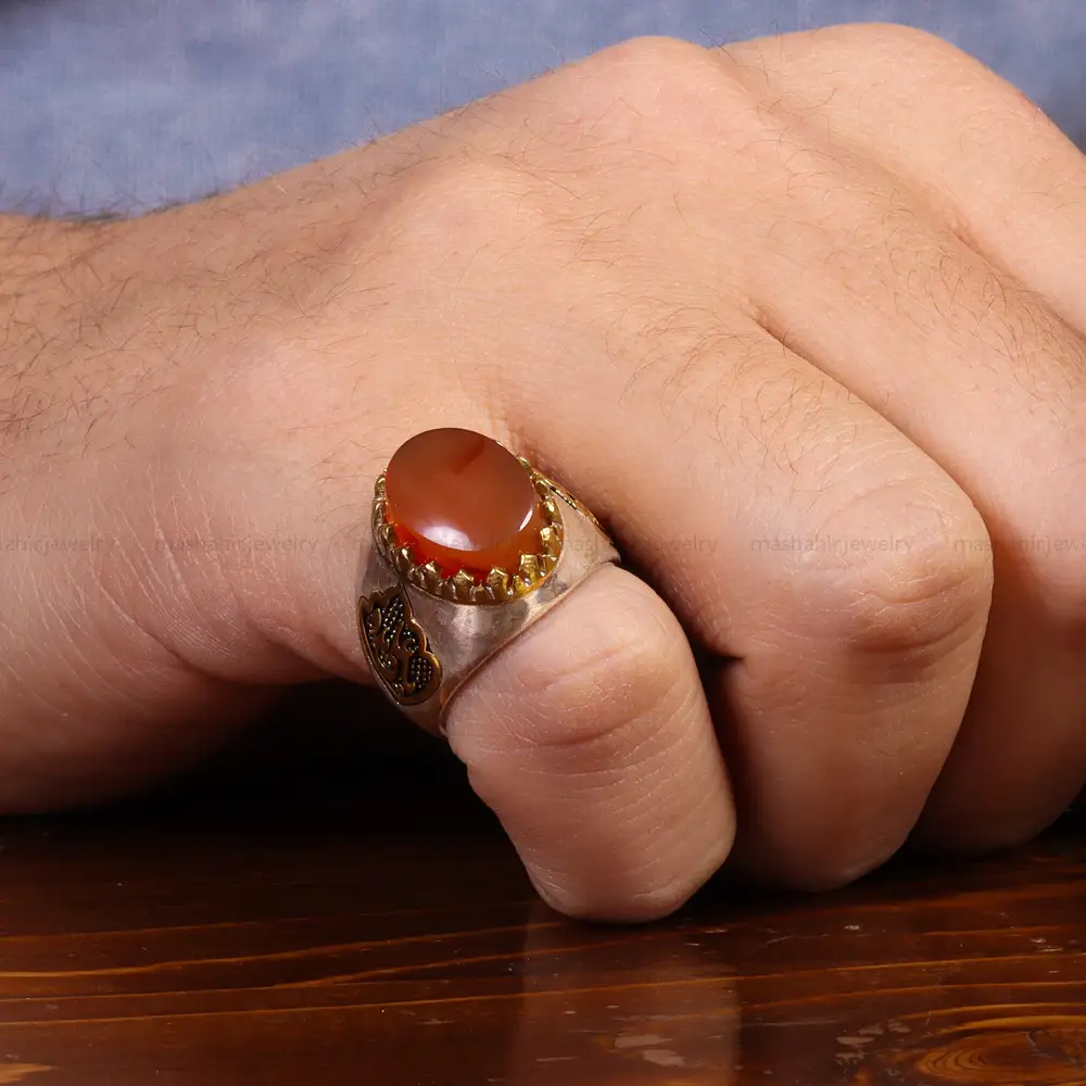 انگشتر عقیق یمن مردانه کد 26186