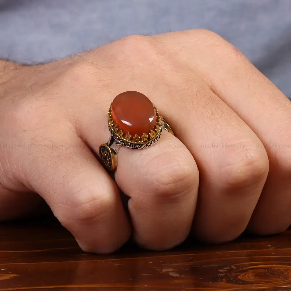 انگشتر عقیق یمن مردانه کد 26187
