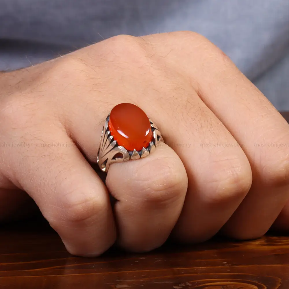 انگشتر عقیق یمن مردانه کد 26193