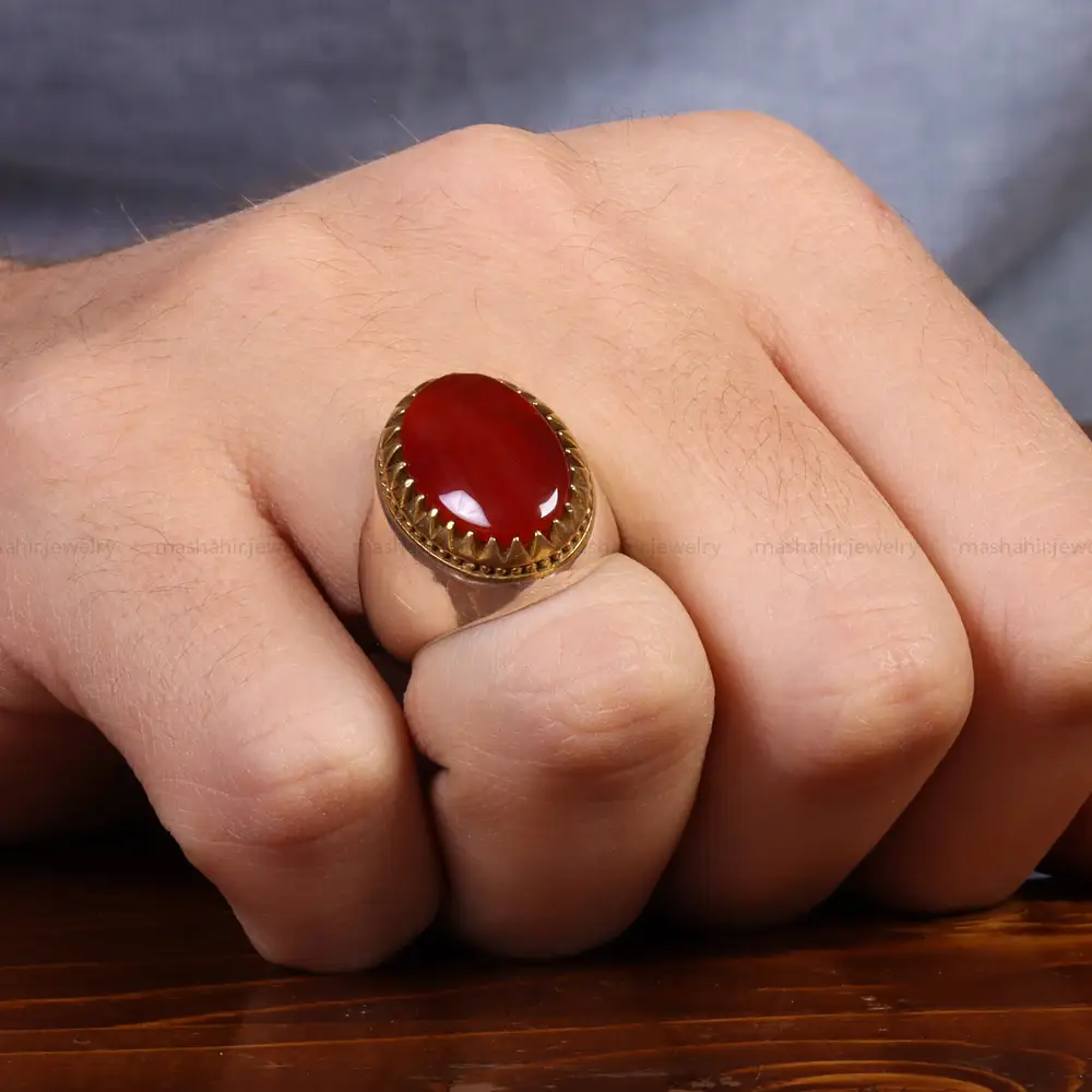 انگشتر عقیق یمن مردانه کد 26194