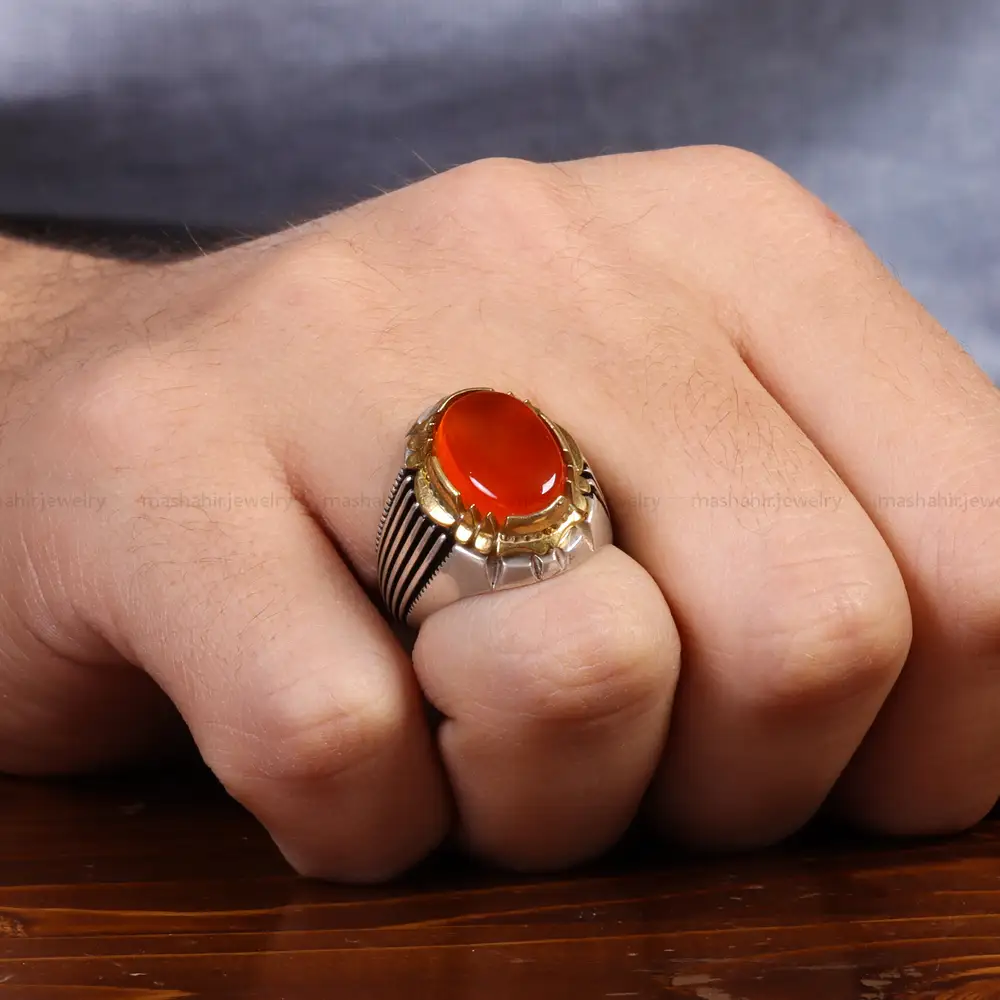 انگشتر عقیق یمن مردانه کد 26197