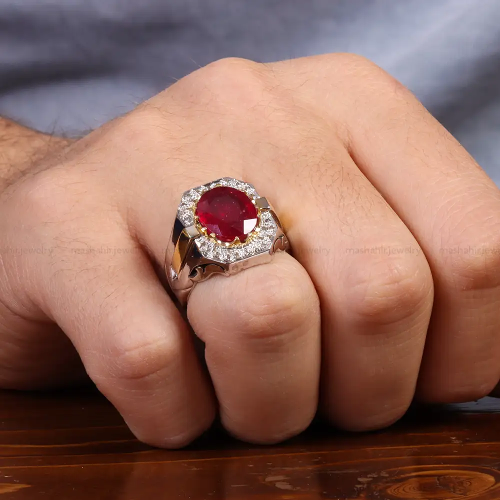 انگشتر یاقوت سرخ مردانه کد 26247