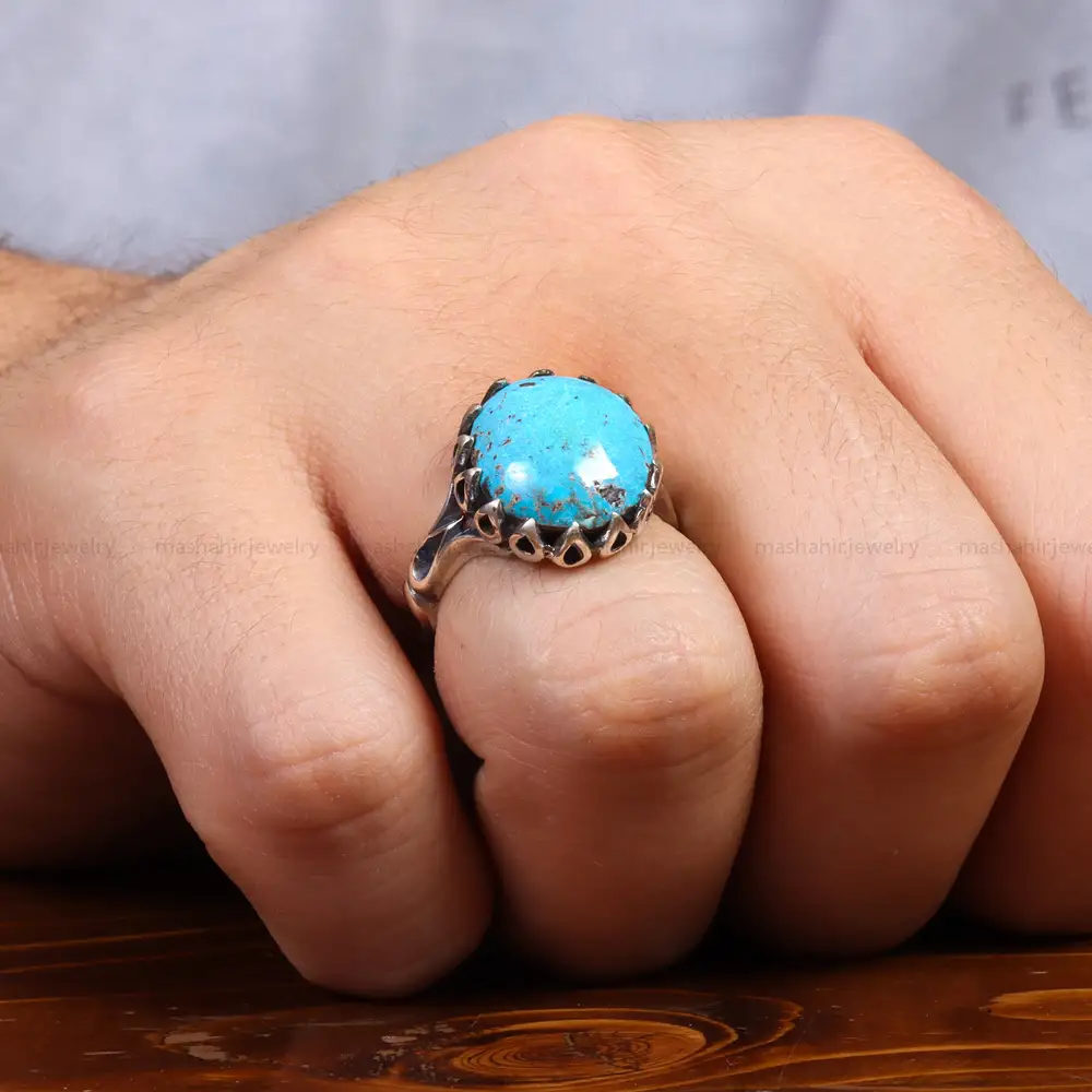 انگشتر فیروزه شجری مردانه کد 26270