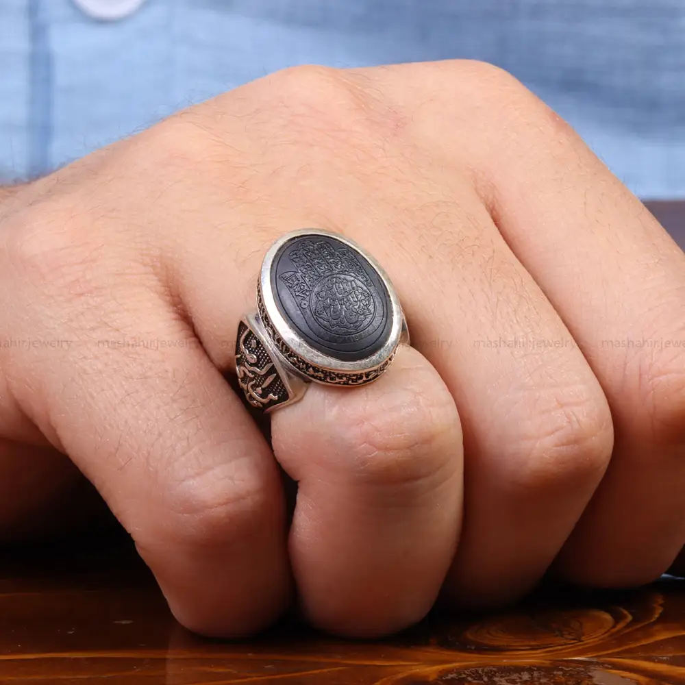انگشتر حدید مردانه کد 26382