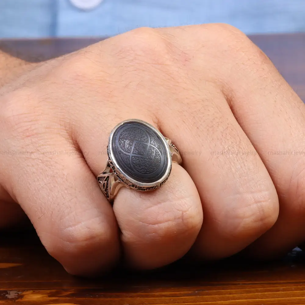 انگشتر حدید مردانه کد 26384