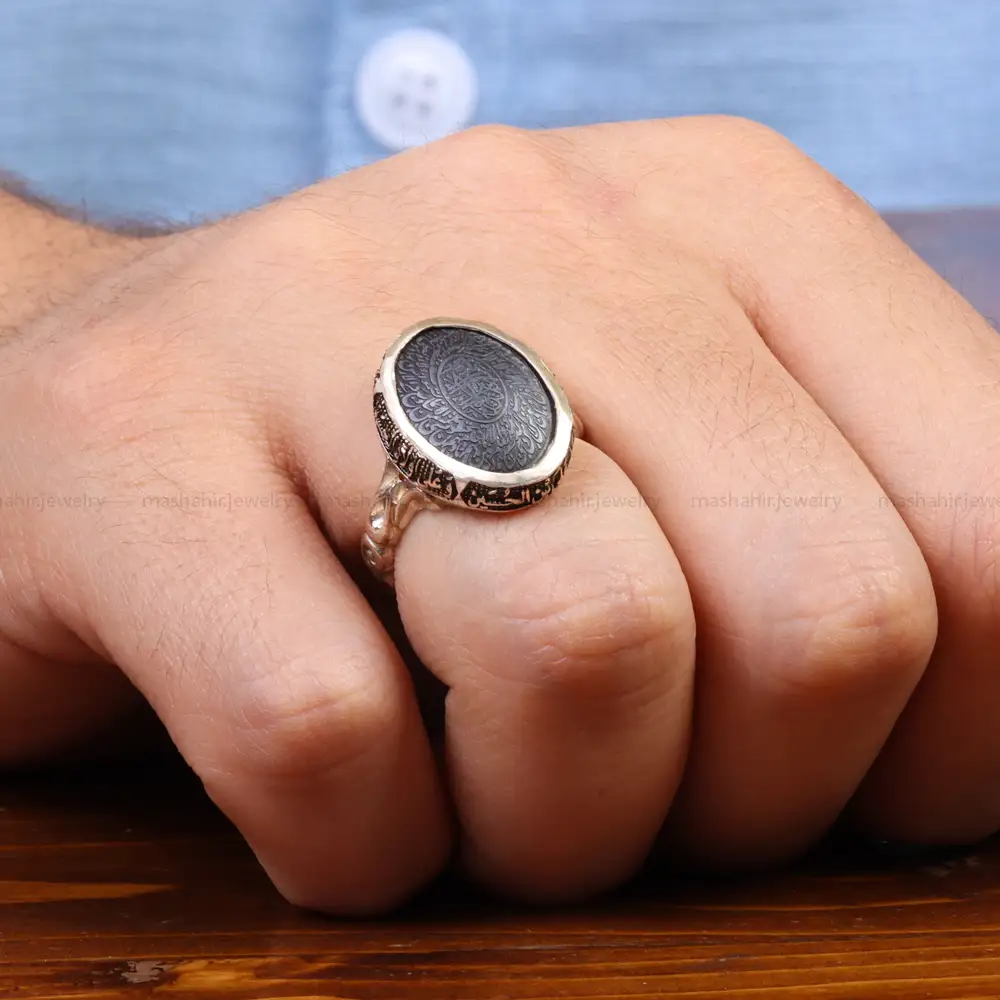 انگشتر حدید مردانه کد 26388
