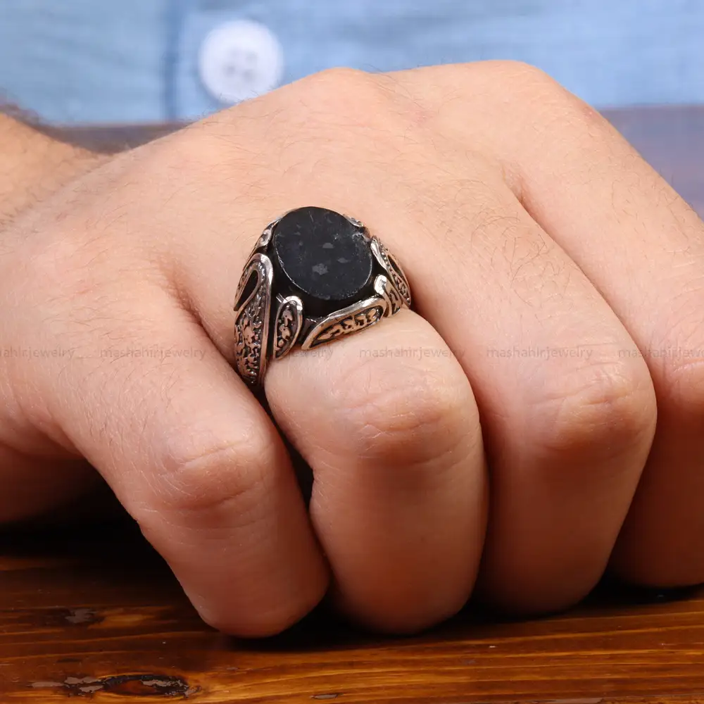 انگشتر حدید مردانه کد 26395