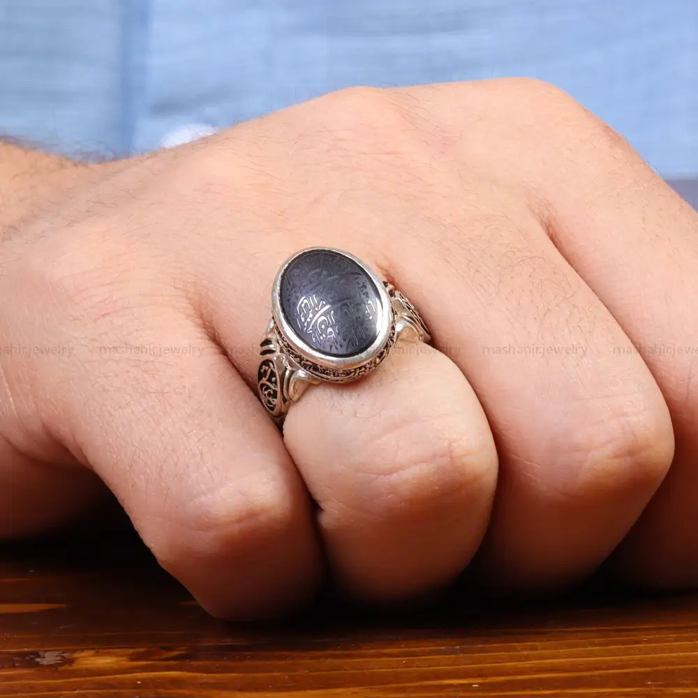 انگشتر حدید مردانه کد 26405