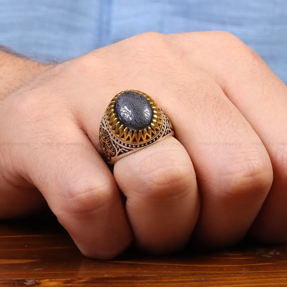 انگشتر حدید مردانه کد 26411