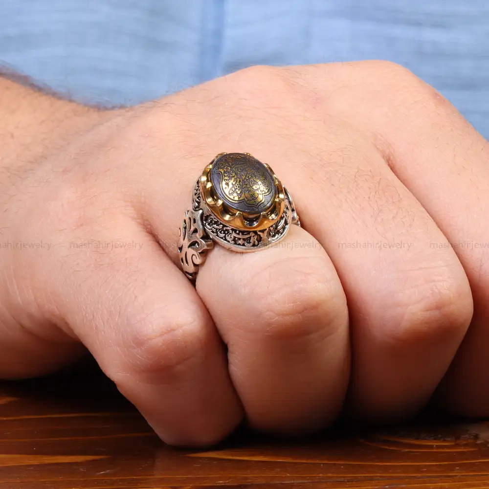 انگشتر حدید مردانه کد 26413