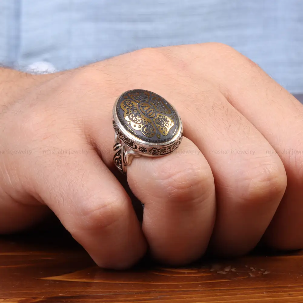 انگشتر حدید مردانه کد 26414