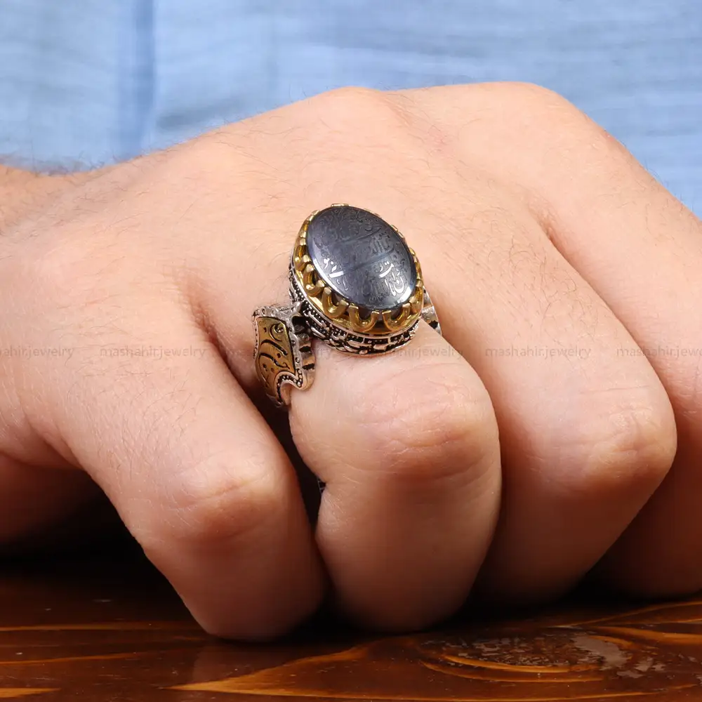 انگشتر حدید مردانه کد 26415