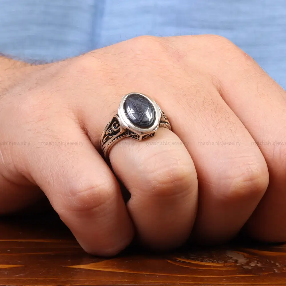 انگشتر حدید مردانه کد 26418