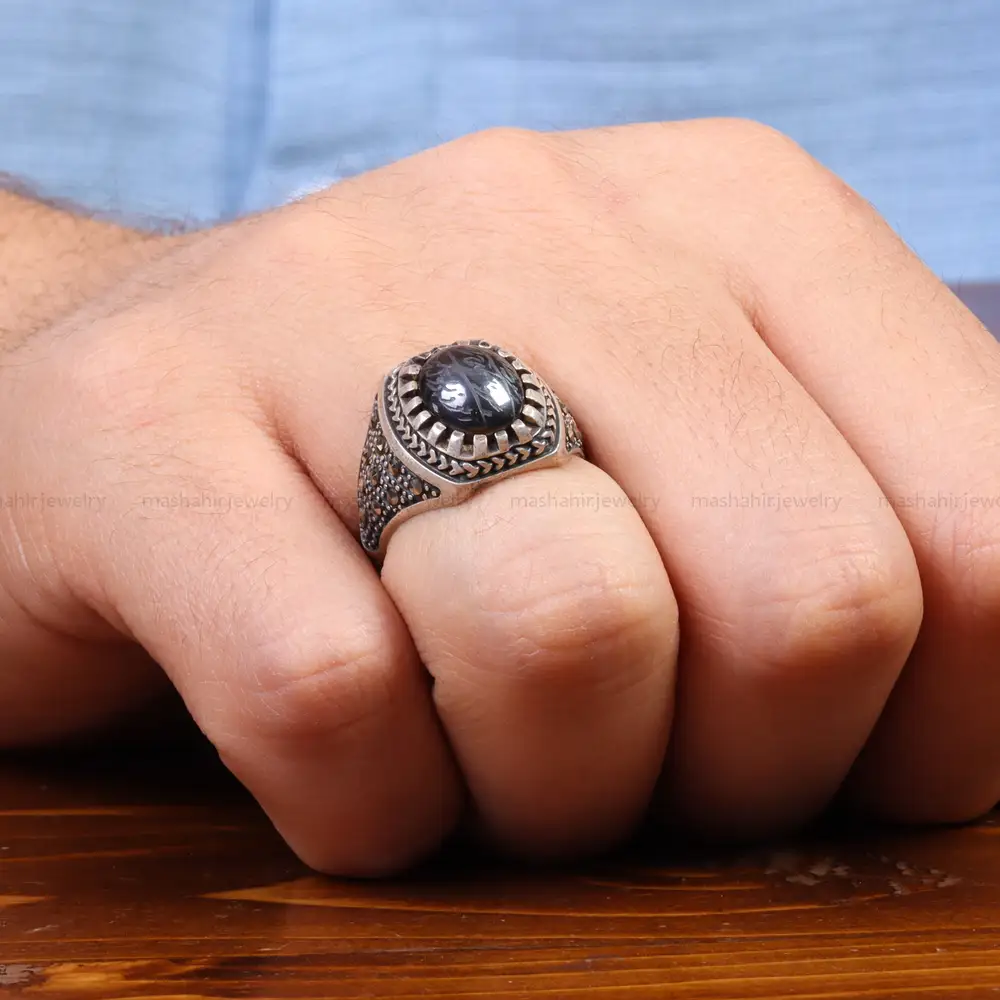 انگشتر حدید مردانه کد 26420