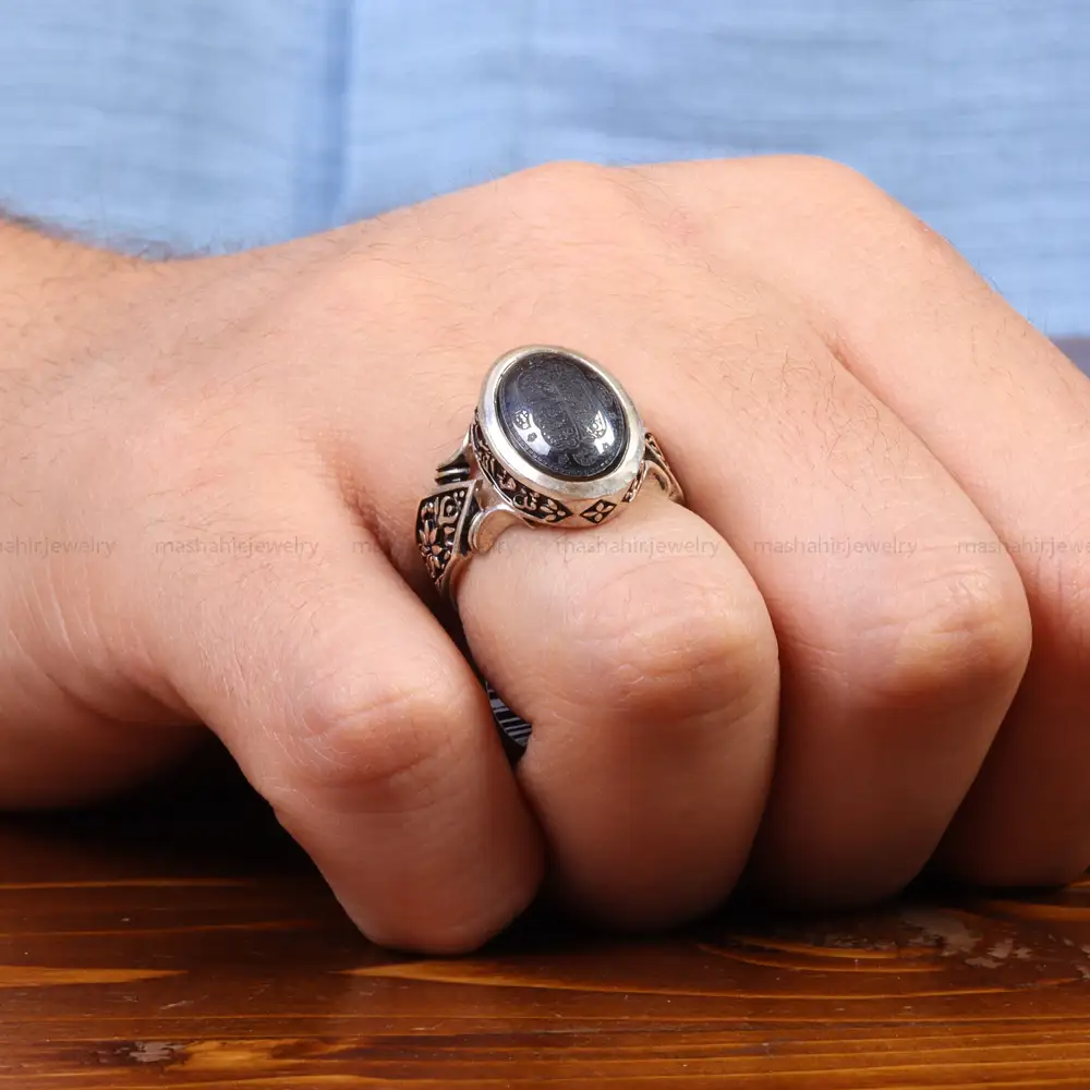 انگشتر حدید مردانه کد 26422