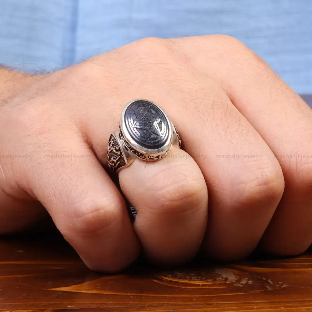 انگشتر حدید مردانه کد 26423