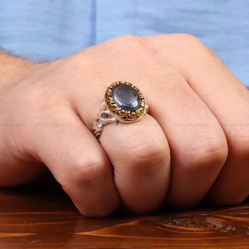 انگشتر حدید مردانه کد 26424