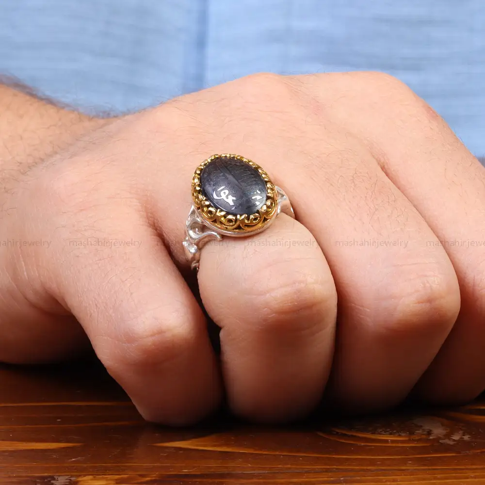 انگشتر حدید مردانه کد 26425