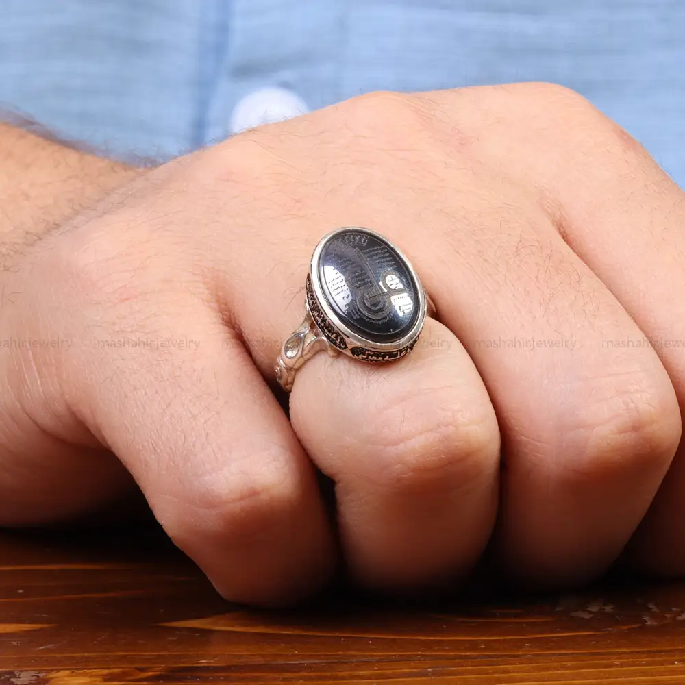 انگشتر حدید مردانه کد 26426