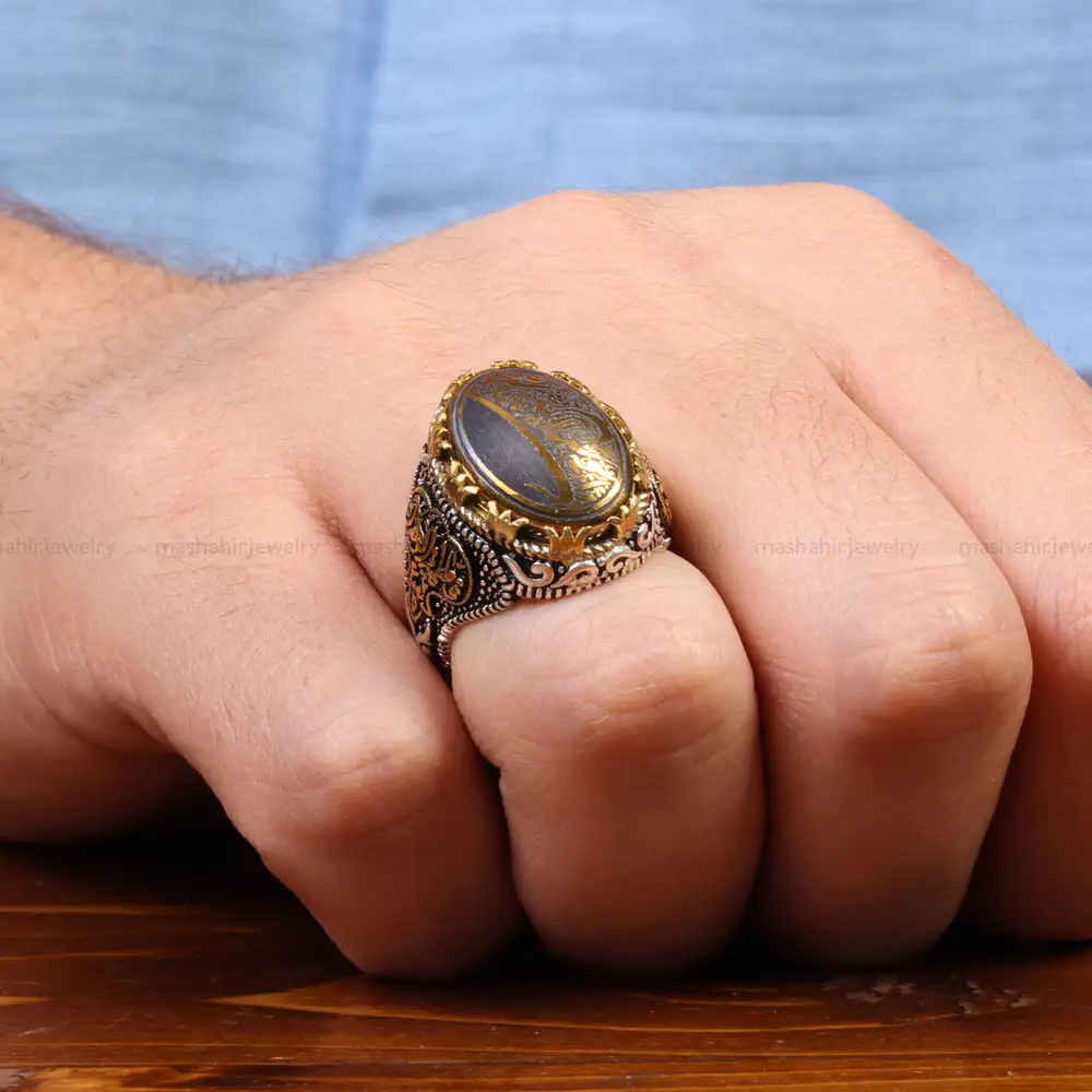 انگشتر حدید مردانه کد 26427