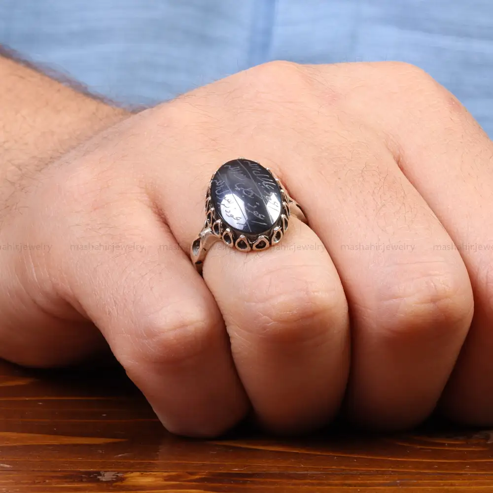انگشتر حدید مردانه کد 26428