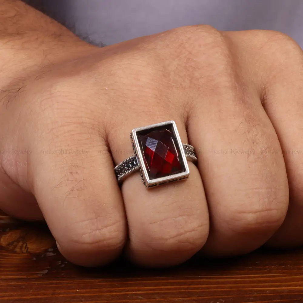 انگشتر طرح یاقوت سرخ مردانه کد 26614