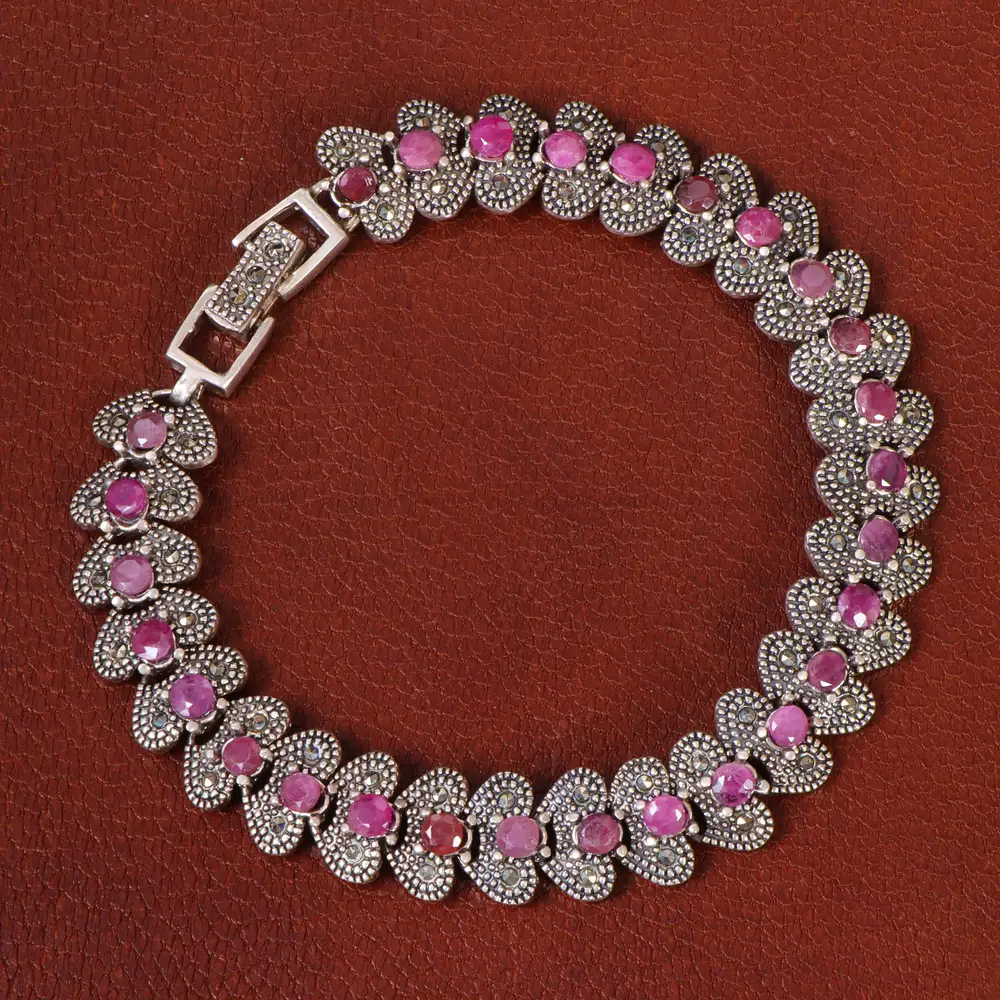 دستبند یاقوت سرخ زنانه کد 26824