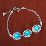 دستبند فیروزه زنانه کد 26825
