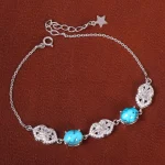 دستبند فیروزه زنانه کد 26827