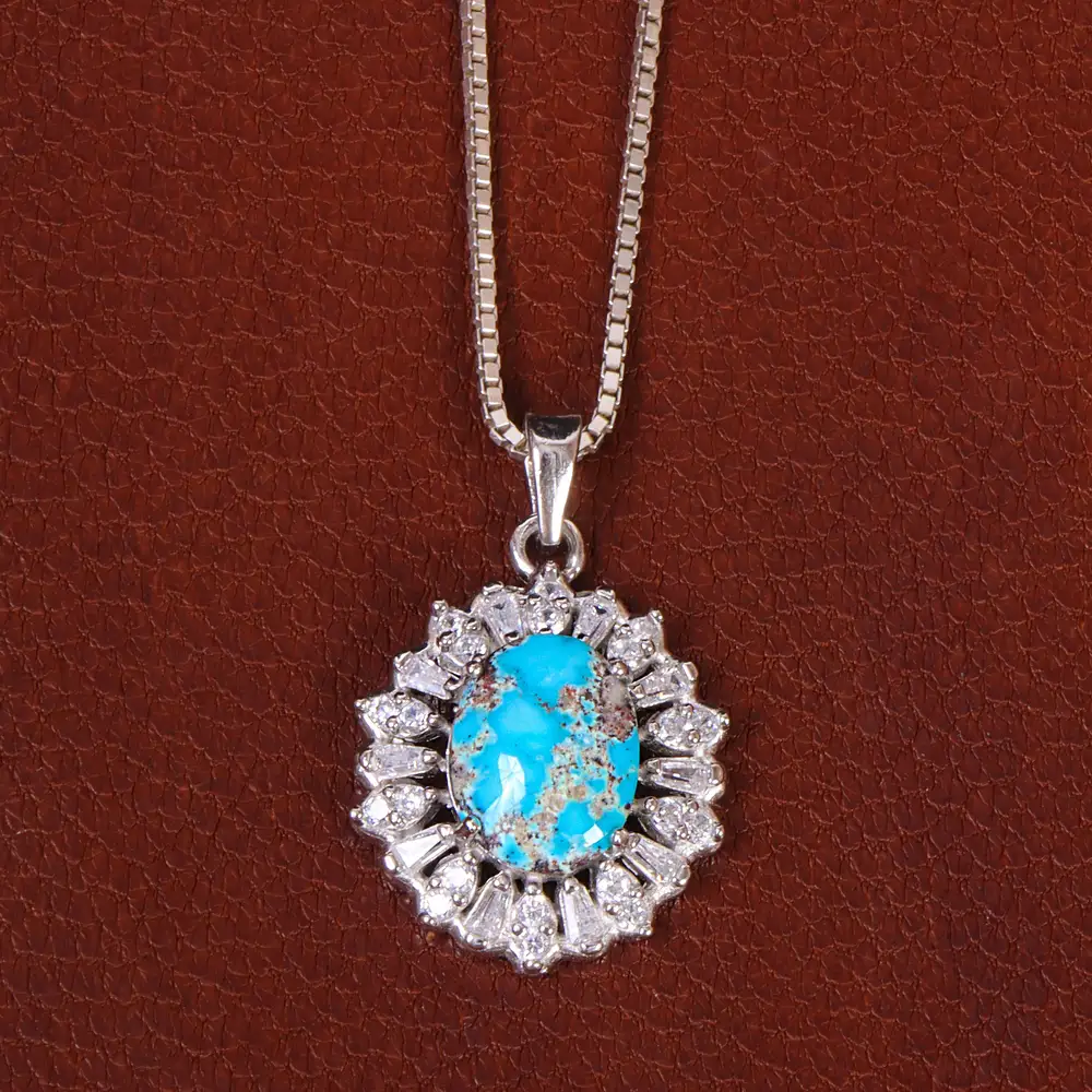 گردنبند فیروزه زنانه کد 26833