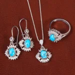 نیم ست فیروزه زنانه کد 26838