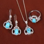 نیم ست فیروزه زنانه کد 26842