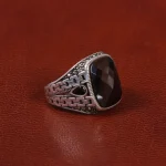 انگشتر عقیق مشکی مردانه کد 26906