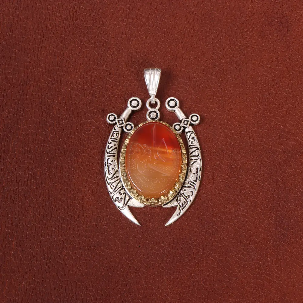 گردنبند عقیق مردانه کد 26915