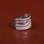 حلقه نقره زنانه طرح جواهر کد 27012