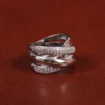 حلقه نقره زنانه طرح جواهر کد 27013