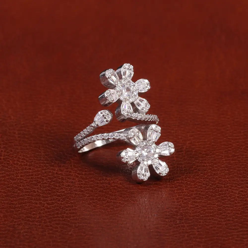 انگشتر نقره زنانه طرح جواهر کد 27016