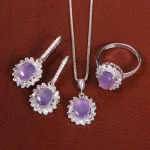 نیم ست عقیق سوسنی زنانه کد 27047