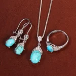 نیم ست فیروزه زنانه کد 27050