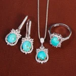 نیم ست فیروزه زنانه کد 27051