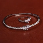 ست دستبند و انگشتر زنانه طرح جواهر کد 27053