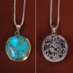 گردنبند فیروزه مردانه طرح گل کد 27063