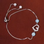 دستبند نقره زنانه طرح چشم زخم کد 27076