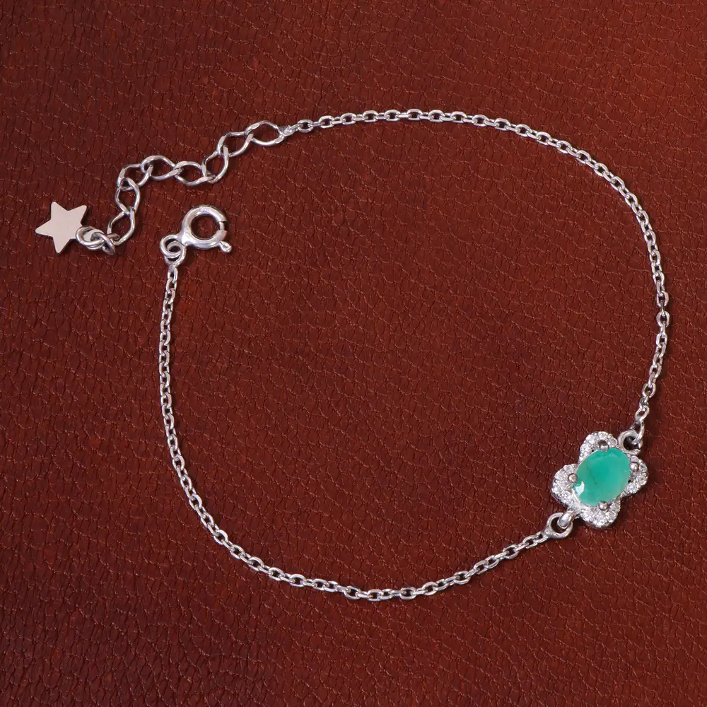 دستبند زمرد زنانه کد 27077