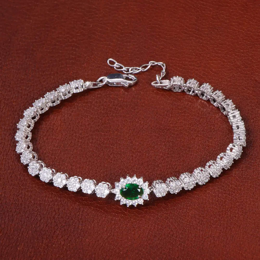 دستبند طرح زمرد زنانه کد 27084