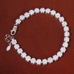 دستبند نقره زنانه طرح جواهر کد 27087